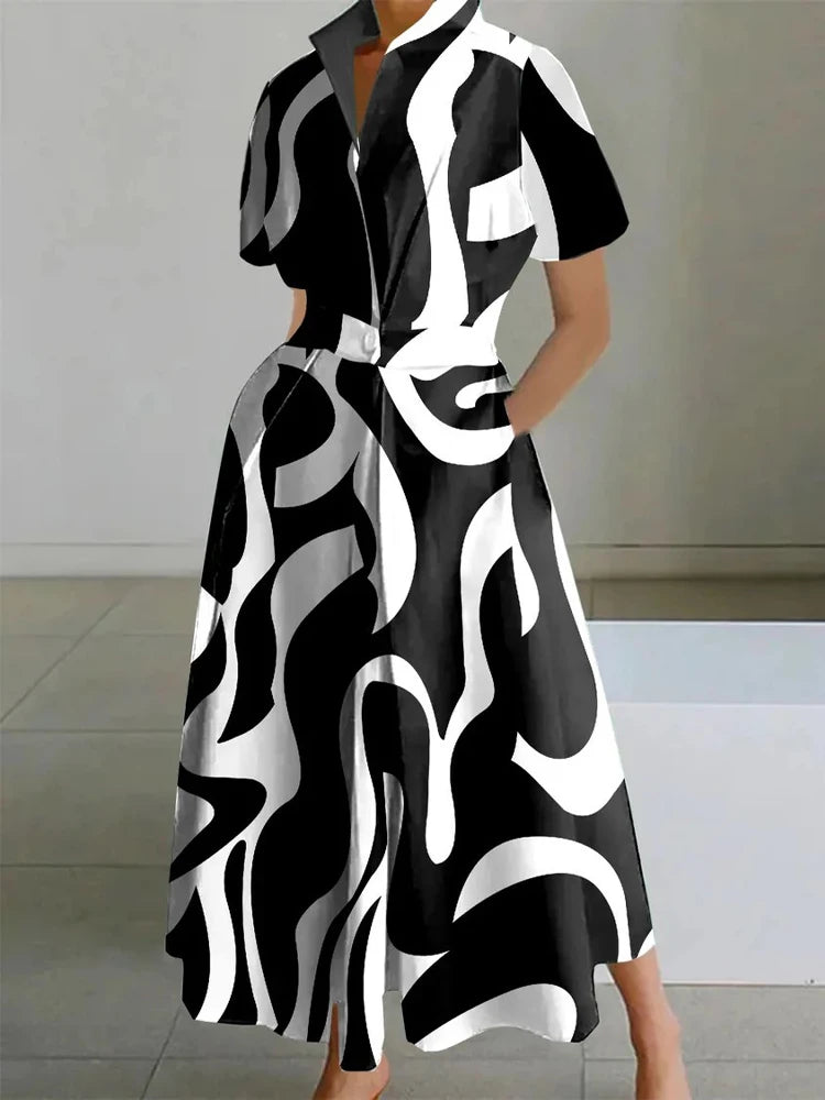 Geometric Printing Dress