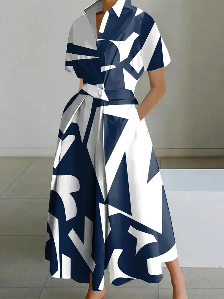 Geometric Printing Dress