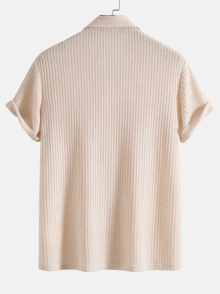 Jason | Knitted Waffle Polo Shirt
